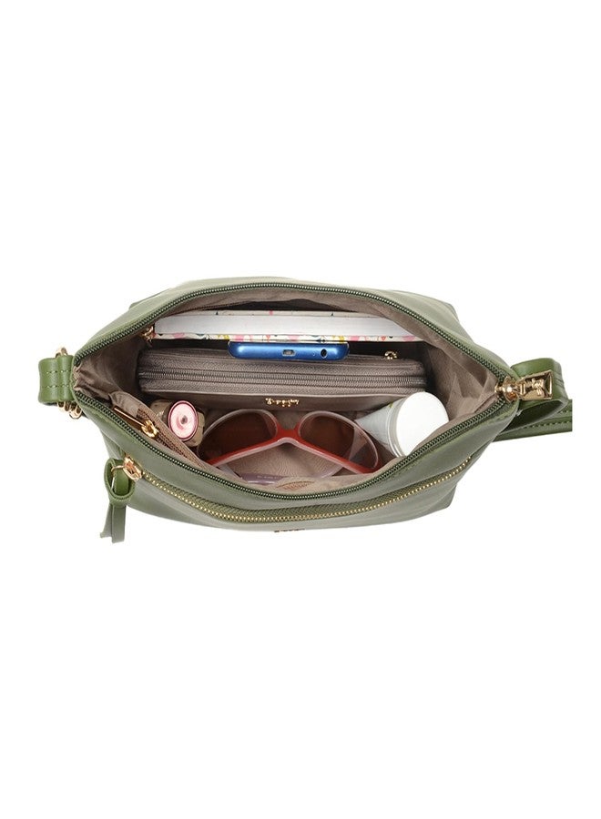 Baggit Women's Tilling Green Medium Sling Bag | Ladies Stylish Casual Cross Body Purse Handbag | Faux Leather | 6-Month Warranty | Cruelty-Free Material | Made in India - Image 5